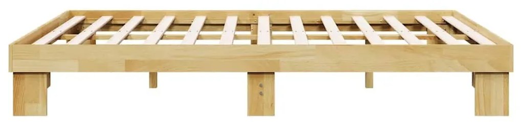 Πλαίσιο κρεβατιού χωρίς στρώμα 135x190 cm μασίφ ξύλο δρυς - Καφέ