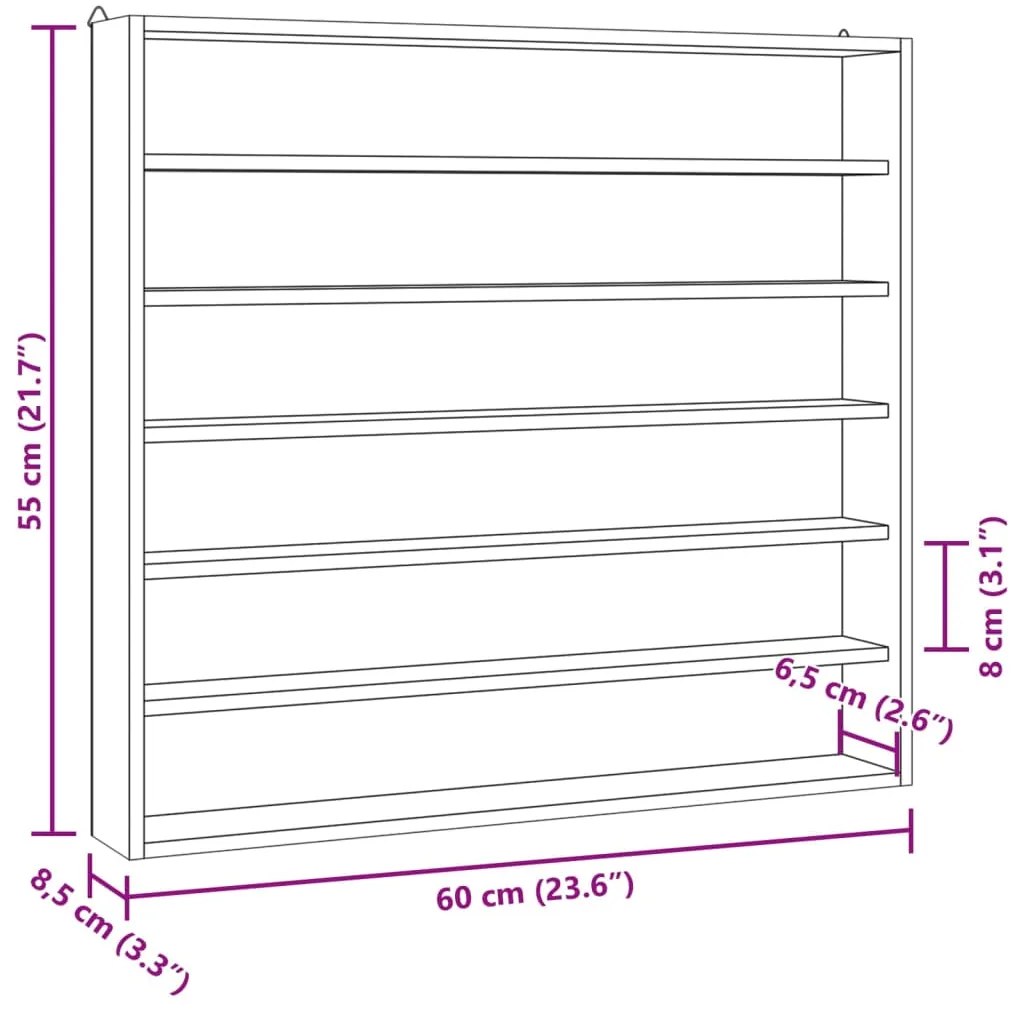 Ξύλινη συλλεκτική βιτρίνα με 6 ράφια 60x8,5x55 εκ. - Καφέ