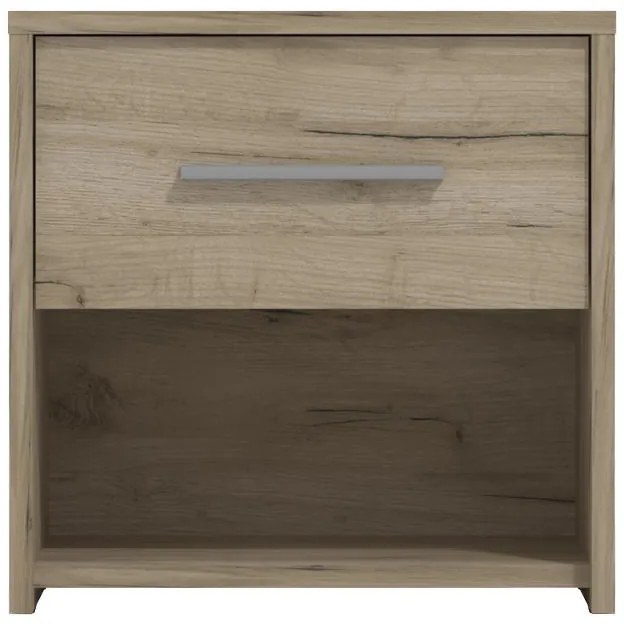 Σετ 2 Κομοδίνα Garona 2NO1F Γκρί Δρύς 42x33x42 εκ. 42x33x42 εκ.