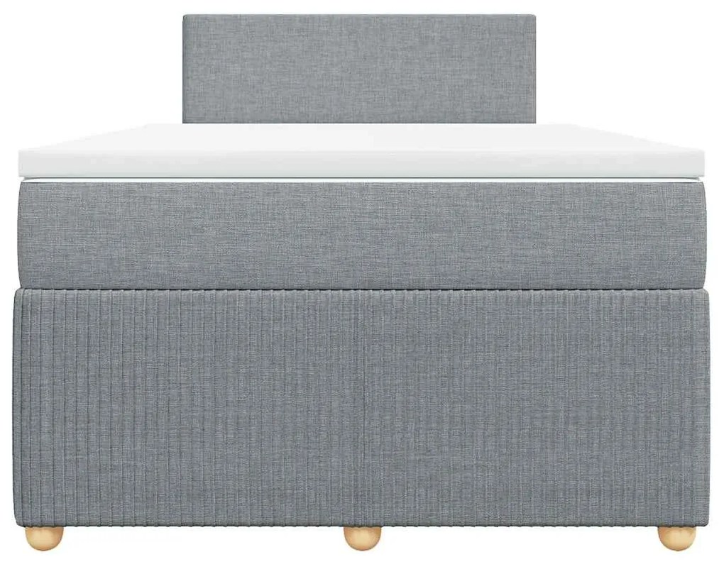 vidaXL Κρεβάτι Boxspring με Στρώμα Ανοιχτό Γκρι 120x190 εκ. Υφασμάτινο