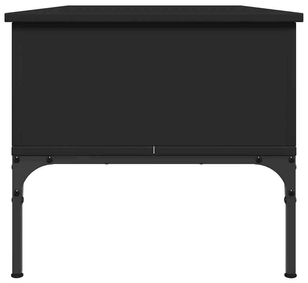 vidaXL Τραπεζάκι Σαλονιού Μαύρο 100x50x45 εκ. Επεξ. Ξύλο & Μέταλλο