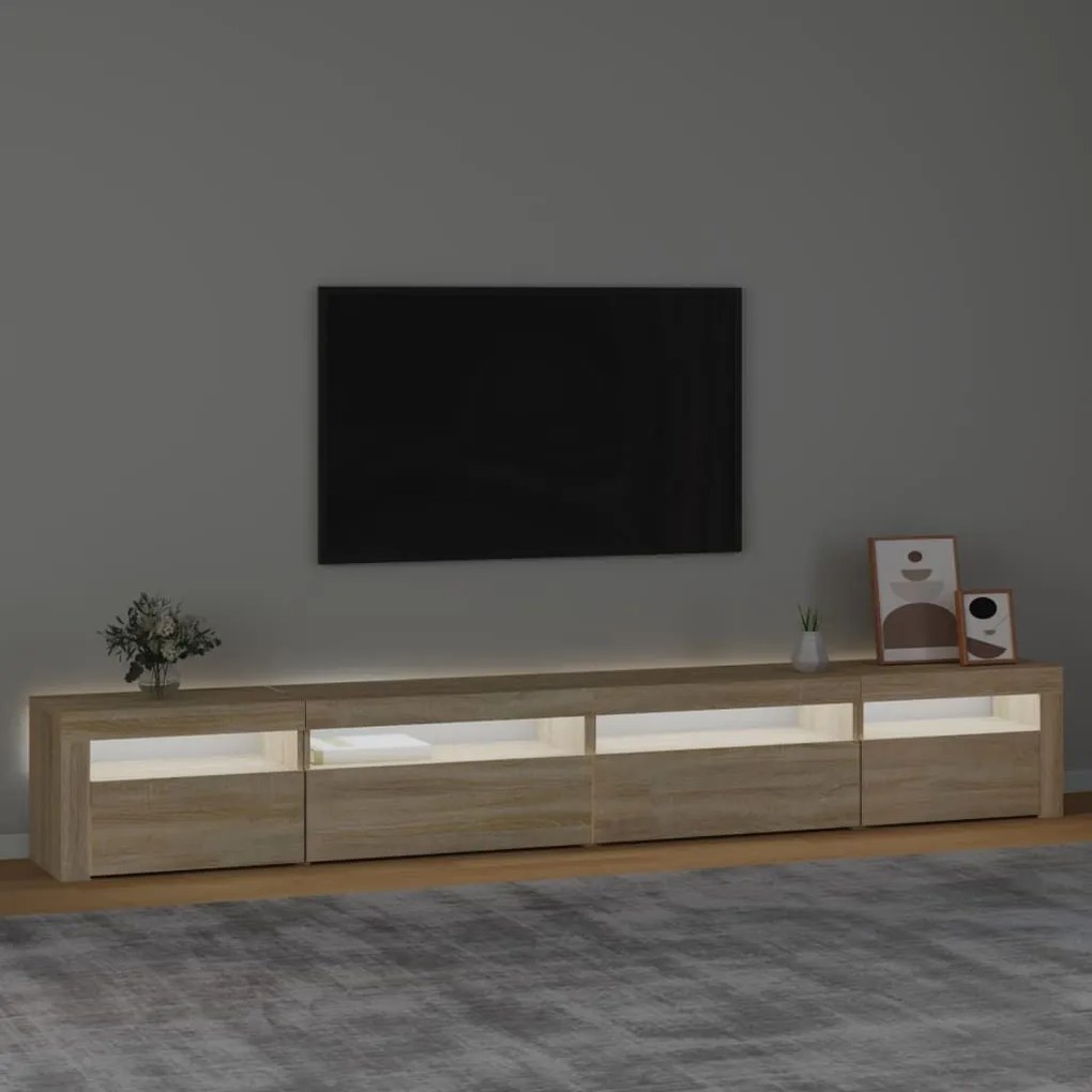 Έπιπλο Τηλεόρασης με LED Sonoma Δρυς 270x35x40 εκ. - Καφέ