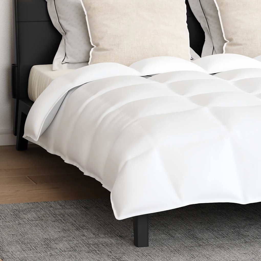 vidaXL Πάπλωμα Άλλο με μαξιλάρι 3 pcs Λευκό 240 x 220 εκ. Πούπουλο