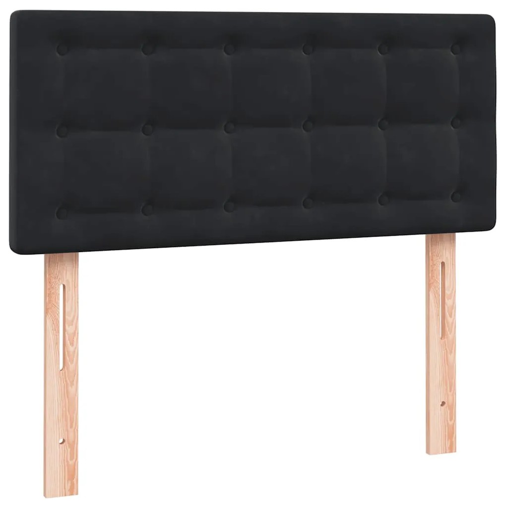 vidaXL Κρεβάτι Boxspring με Στρώμα Μαύρο 90x210 εκ. Βελούδινο