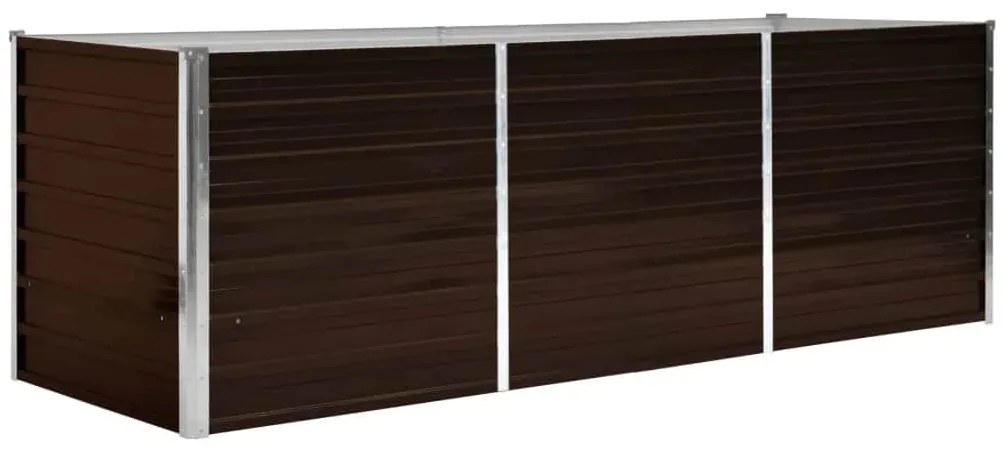 vidaXL Ζαρντινιέρα Υπερυψωμένη Καφέ 240x80x77 εκ. Γαλβανισμ. Χάλυβας