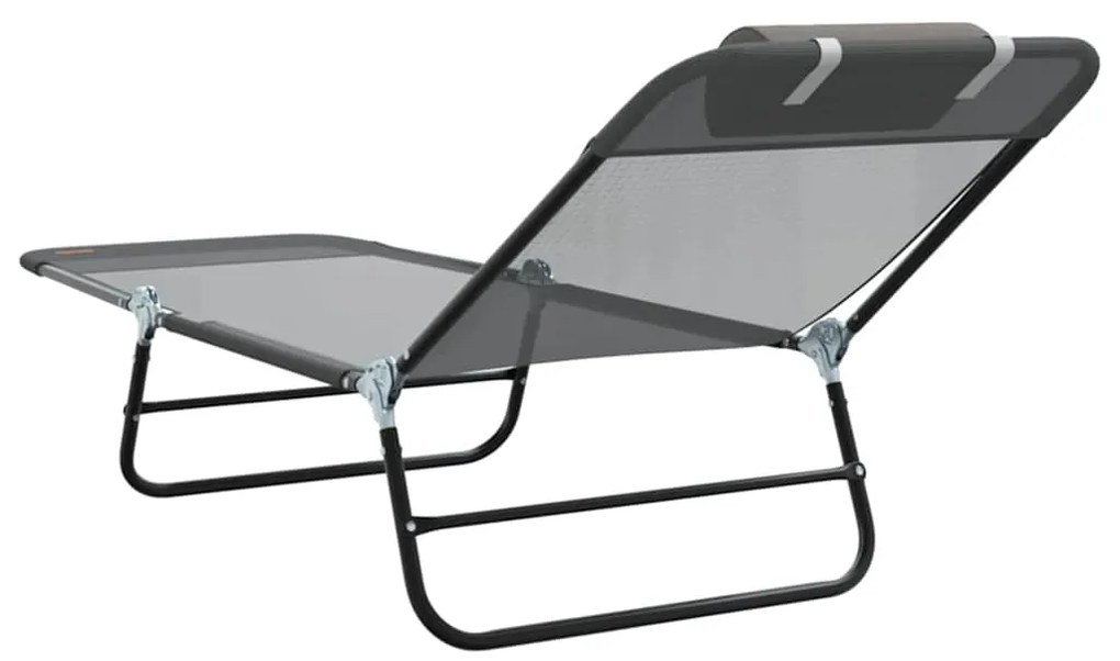 vidaXL Πτυσσόμενη ξαπλώστρα Γκρι 182 x 55 x 85.5 εκ. Textilene