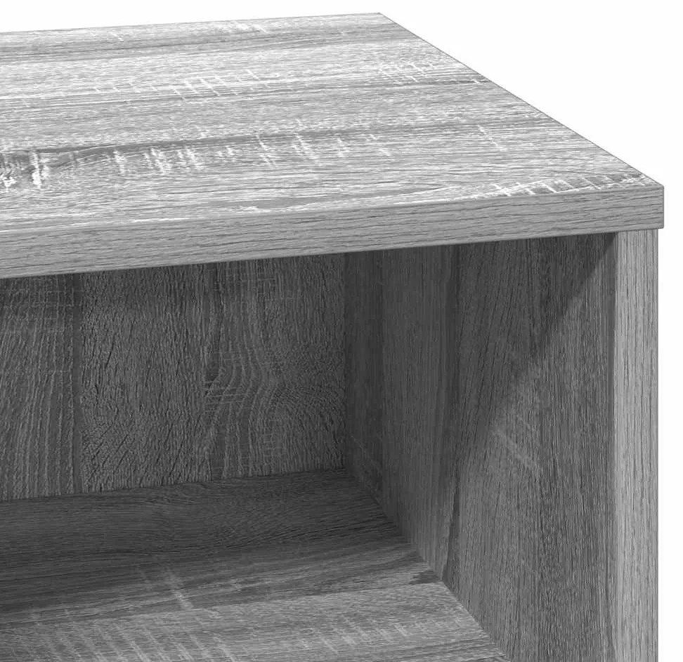 vidaXL Κομοδίνο με συρτάρι Γκρι 50 x 34.5 x 50 εκ. Επεξεργασμένο ξύλο