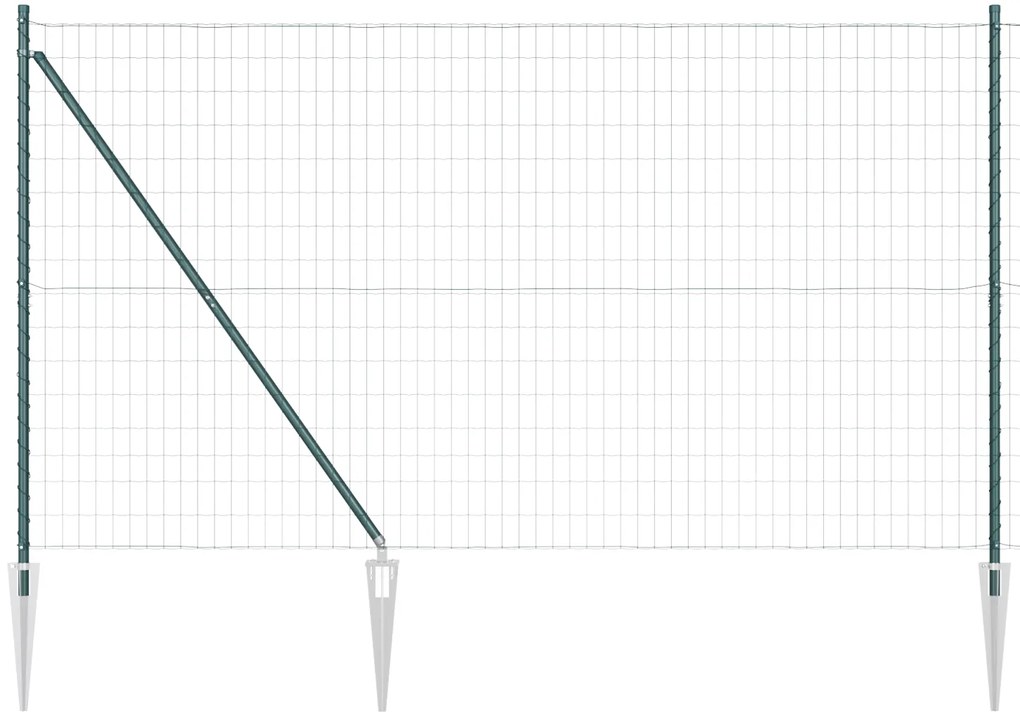 vidaXL Euro Fence με 7 στήλες Σπυρίδων 1.6x10 μ Γαλβανισμένος Χάλυβας Πράσινος