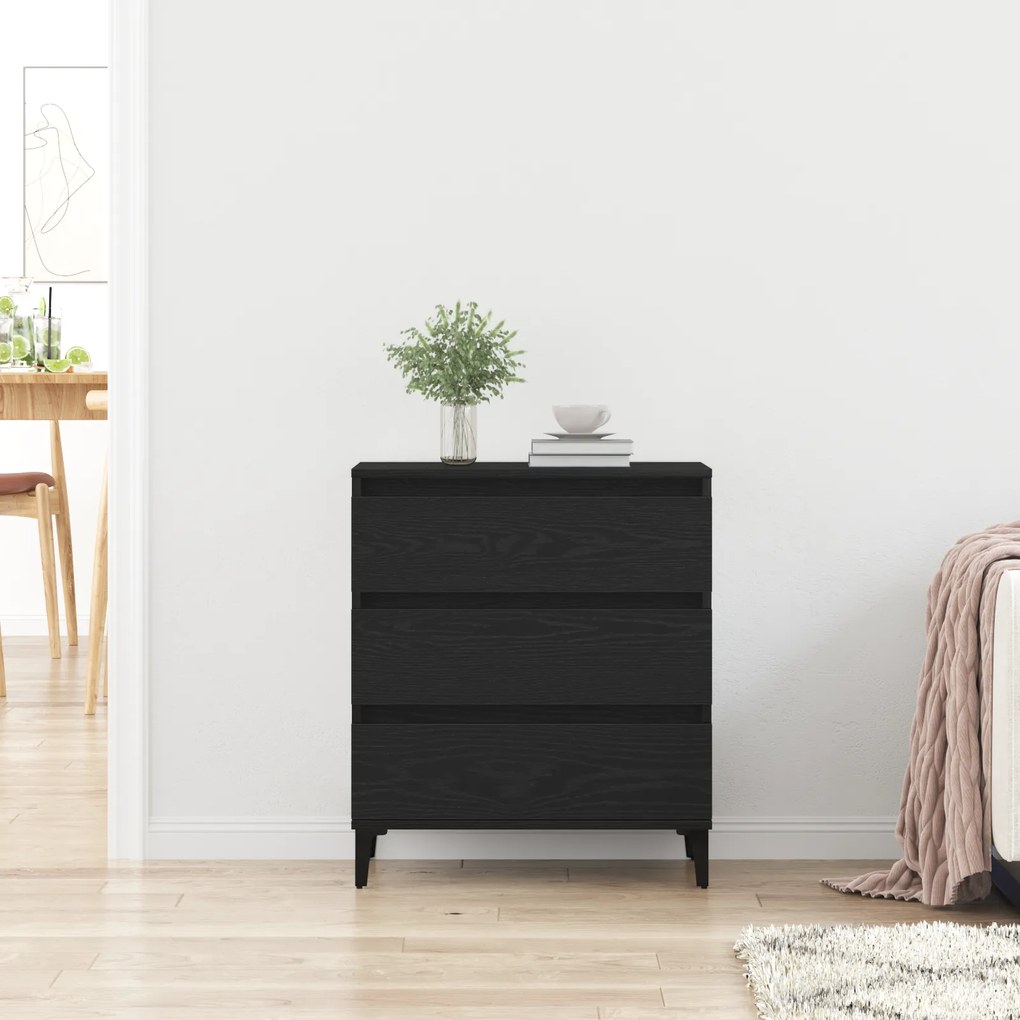 vidaXL Πλαϊνό Γραφείο Μαύρο Δρυός 60x35x70 εκ Επεξεργασμένο Ξύλο
