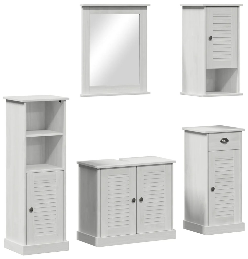 vidaXL Σετ Επίπλων Μπάνιου 5 pcs Λευκό αντικέ 37 x 34 x 110 εκ