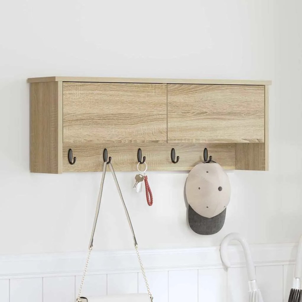 vidaXL Τοίχου Κρεμάστρα Sonoma Δρυς 80 x 20 x 30 cm Επεξεργασμένο ξύλο
