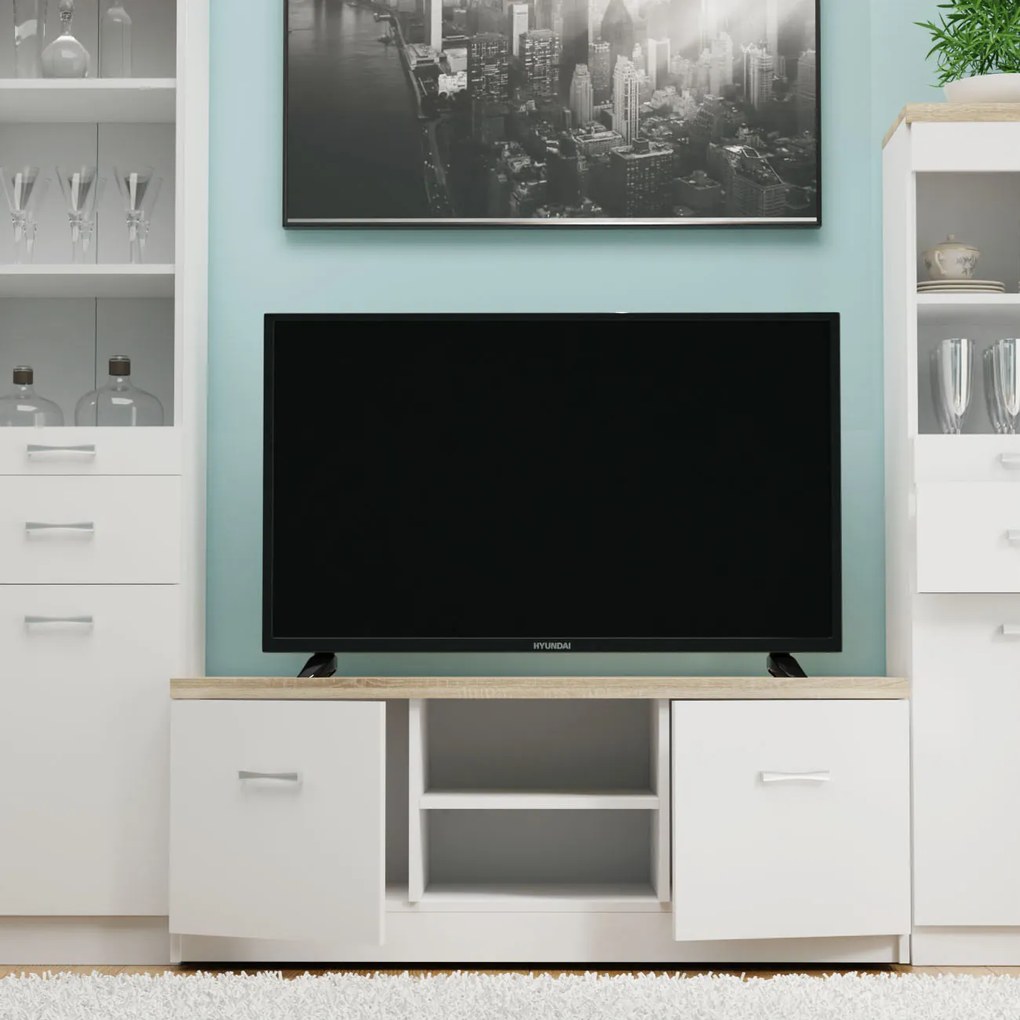 Έπιπλο TV 120x42x46εκ Λευκό-Sonoma Με Δύο Ντουλάπια - TO-2DTVWHITE - TO-2DTVWHITE