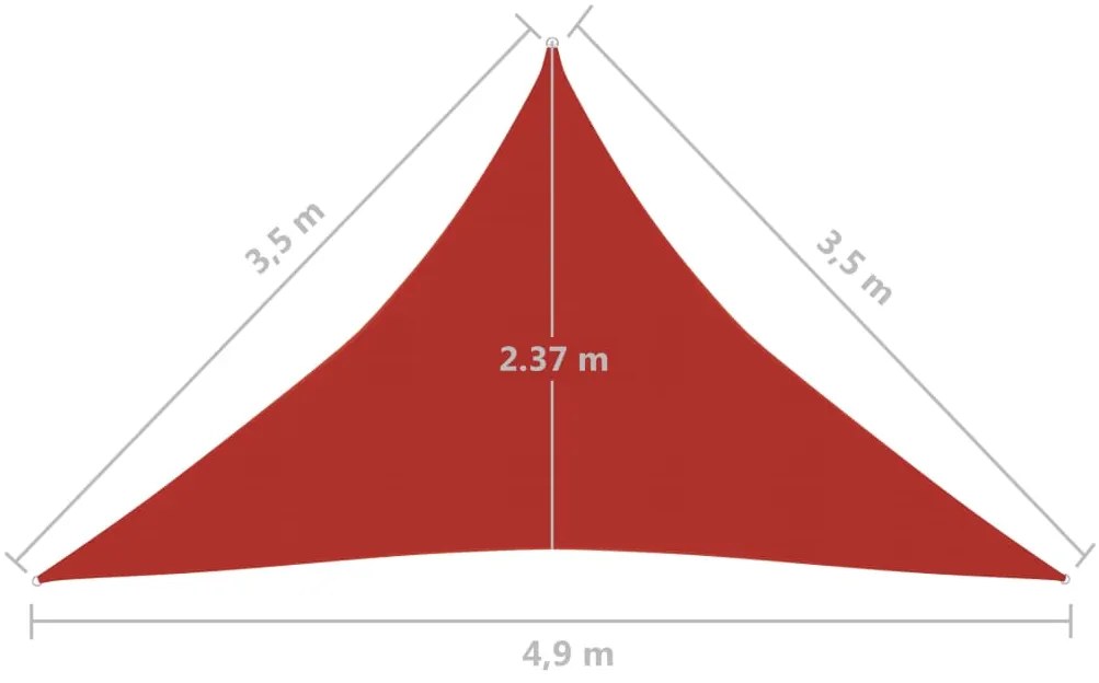 Πανί Σκίασης Κόκκινο 3,5 x 3,5 x 4,9 μ. από HDPE 160 γρ./μ² - Κόκκινο