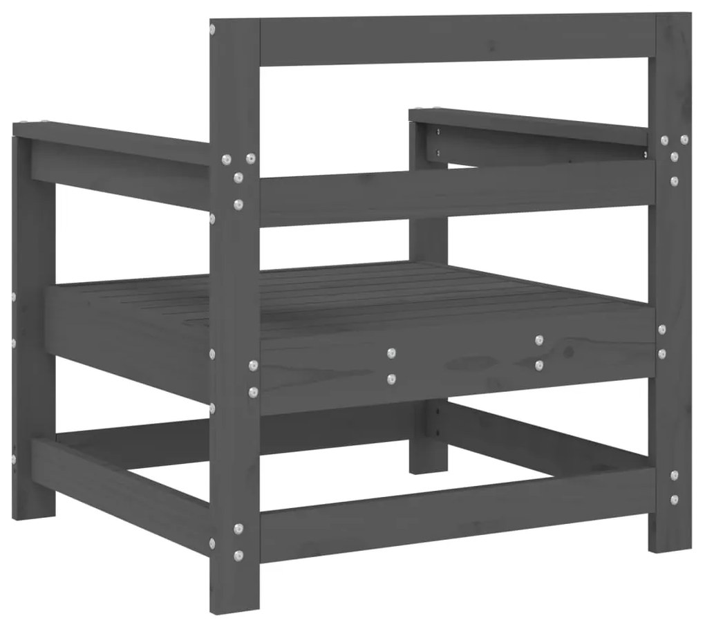 vidaXL Καρέκλες Κήπου 2 τεμ. Γκρι από Μασίφ Ξύλο Πεύκου