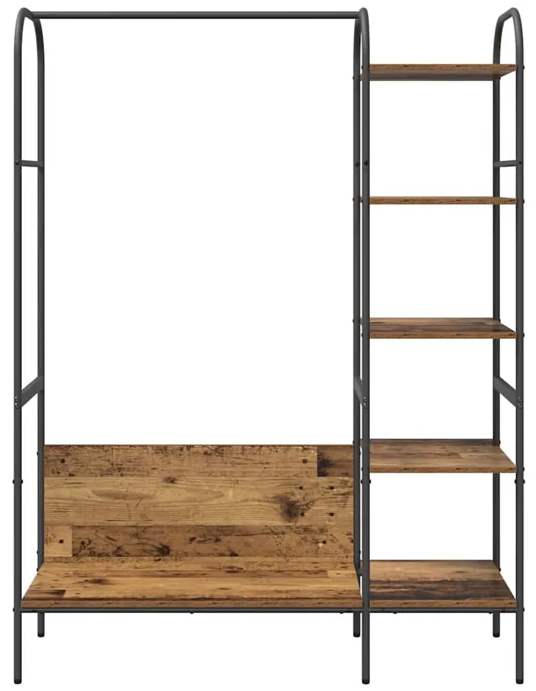 vidaXL Ράφι Ρούχων με ράφι Καφέ 120 x 44 x 160 εκ Επεξεργασμένο ξύλο