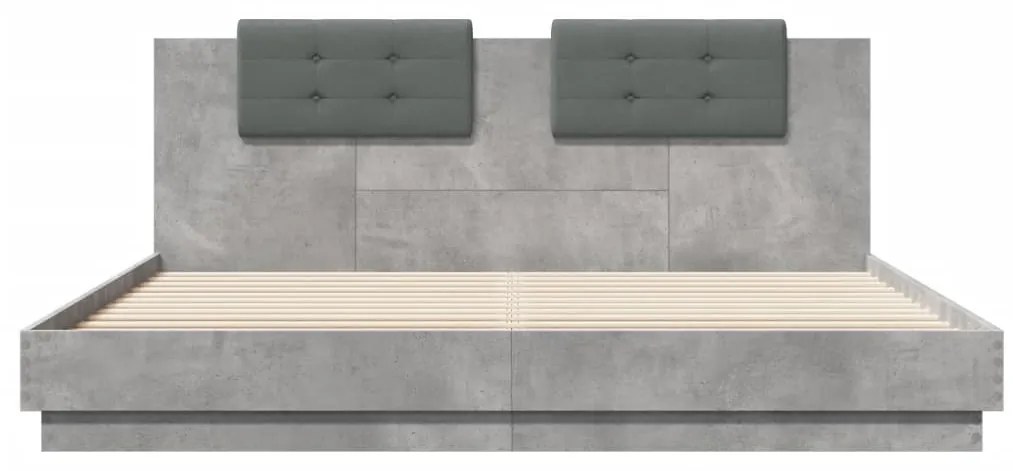 vidaXL Πλαίσιο Κρεβατιού με Κεφαλάρι και LED 160 x 200 εκ.