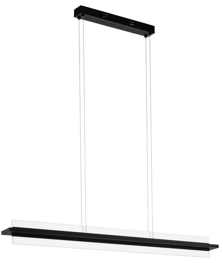 Φωτιστικό Οροφής Ράγα Led Spadafora 98495 Black-Clear Eglo Metal, Plastic
