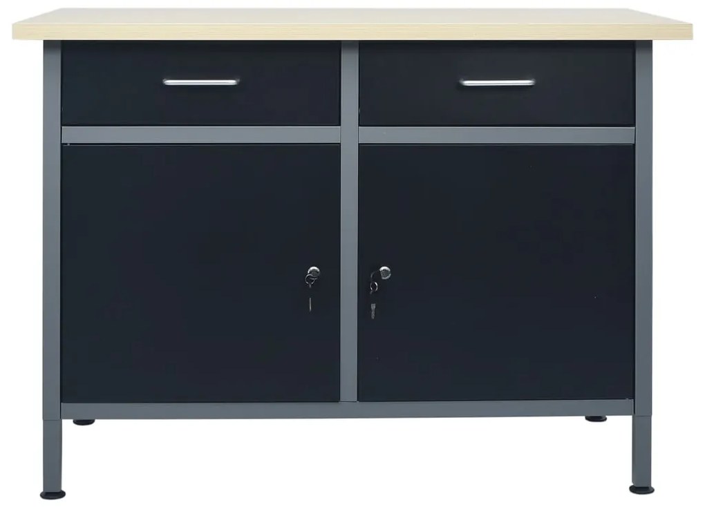 vidaXL Πάγκος Εργασίας Μαύρος 120 x 60 x 85 εκ. Ατσάλινος