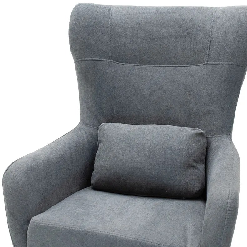 Πολυθρόνα - μπερζέρα Rimbo pakoworld με ύφασμα γκρι 66x81x102εκ