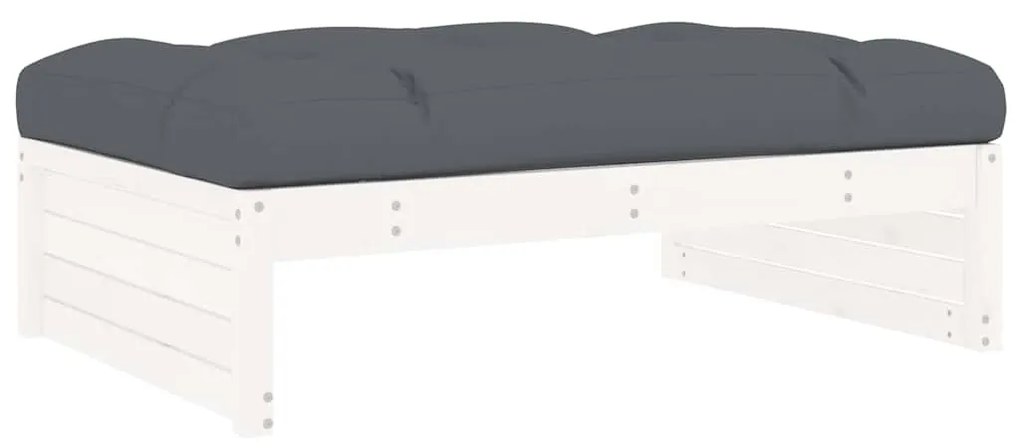 vidaXL Υποπόδιο Κήπου Λευκό 120 x 80 εκ. από Μασίφ Ξύλο Πεύκου