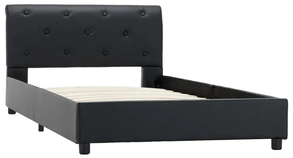 vidaXL Πλαίσιο Κρεβατιού Μαύρο 90 x 200 εκ. από Συνθετικό Δέρμα