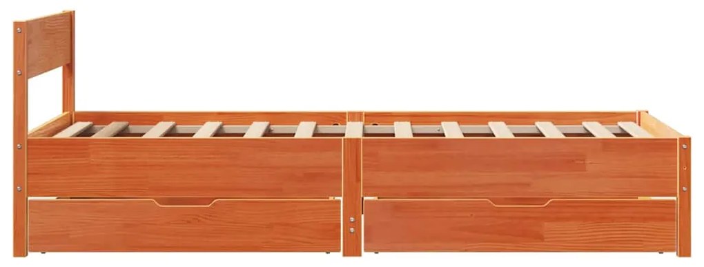 vidaXL Σκελετός Κρεβ. Χωρίς Στρώμα Καφέ Κεριού 90x200 εκ Μασίφ Πεύκο