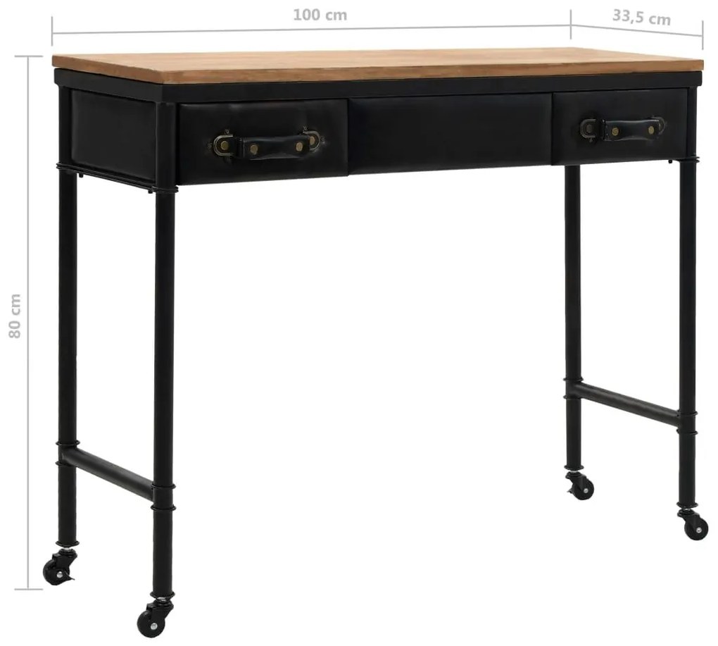 Τραπέζι Κονσόλα 100 x 33,5 x 80 εκ. από MDF και Ξύλο Ελάτης - Πολύχρωμο