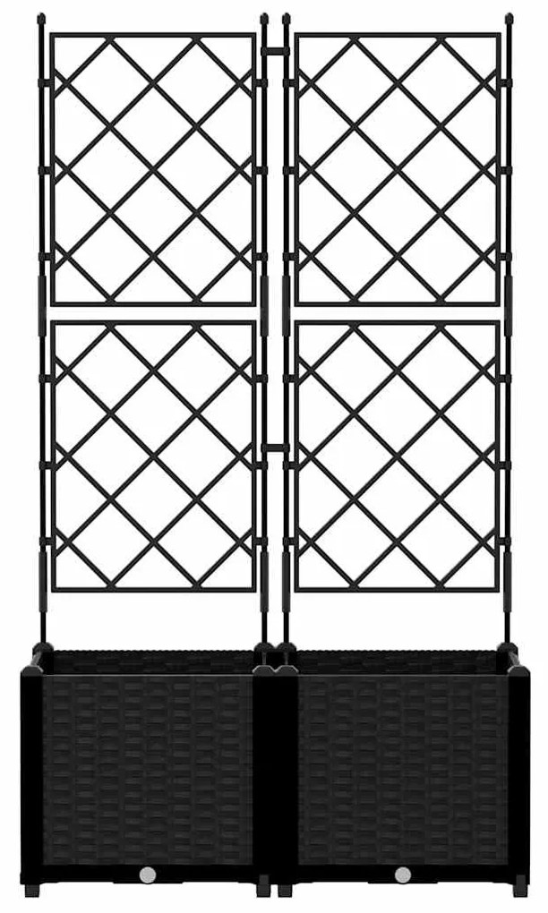 vidaXL Κηποτινάκι με Τρέλα 2 pcs Μαύρο 80 x 40 x 143 εκ. PP