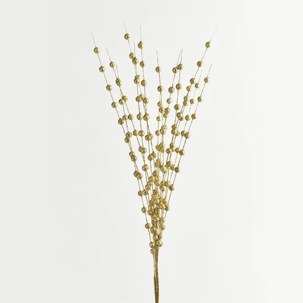 Eurolamp Κλαδί Με Glitter Πέρλες Υ78cm Χρυσαφί 600-45997
