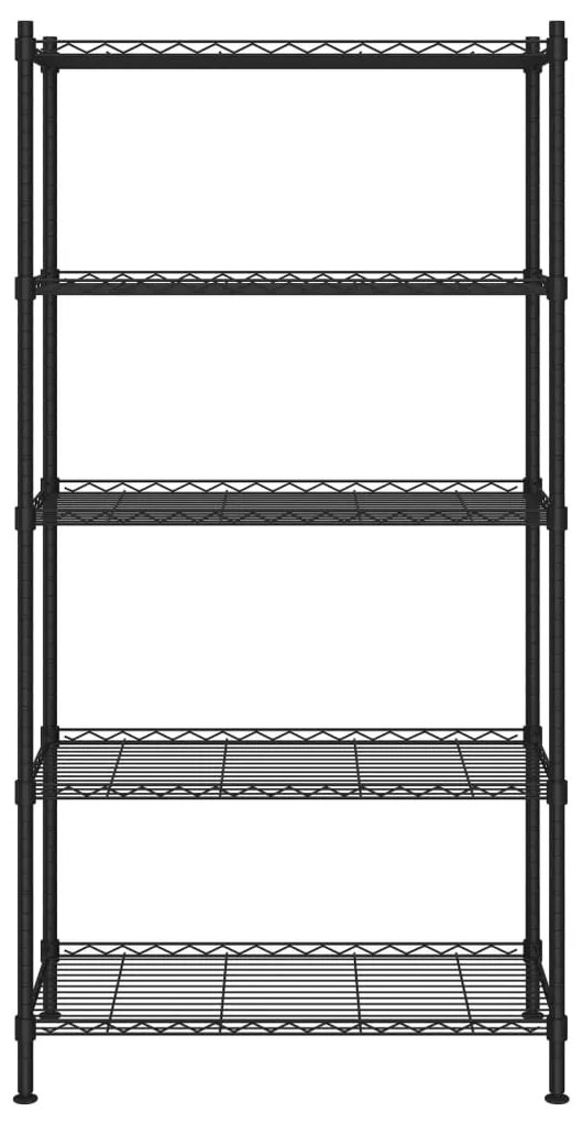 vidaXL Ραφιέρα Αποθήκευσης 5 Επιπέδων Μαύρη 90 x 35 x 180 εκ. 250 κιλά