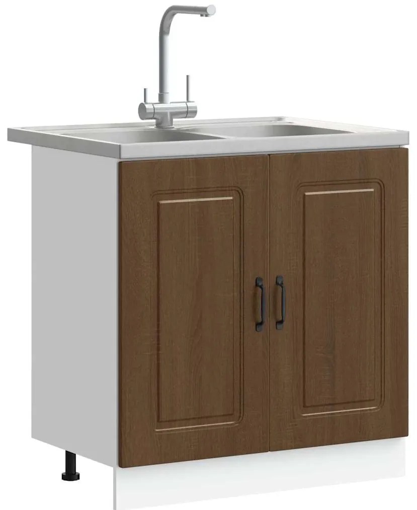 vidaXL Ντουλάπα Κουζίνας με αποθήκευση 2 pcs Καφέ 80 x 46 x 81.5 εκ