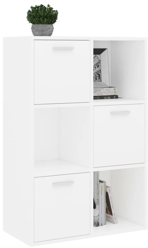 vidaXL Ραφιέρα με Ντουλάπια Λευκή 60 x 29,5 x 90 εκ. από Επεξ. Ξύλο