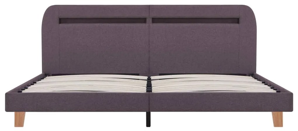 vidaXL Πλαίσιο Κρεβατιού με LED Χρώμα Taupe 160 x 200 εκ. Υφασμάτινο