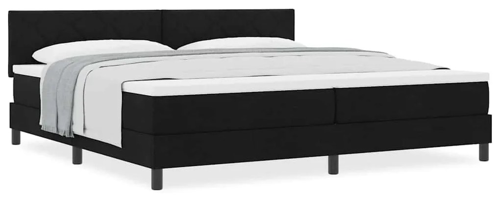 vidaXL Κρεβάτι box spring με στρώμα Μαύρο 200 x 200 cm ύφασμα