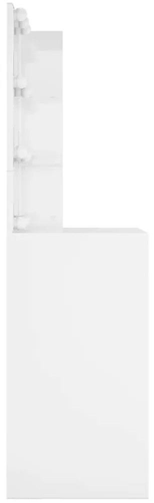 vidaXL Μπουντουάρ με LED Γυαλιστερό Λευκό 60x40x140 εκ.