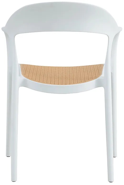 Πολυθρόνα Ember στοιβαζόμενη pakoworld με UV protection PP μπεζ- λευκό 52.5x56.5x81εκ.