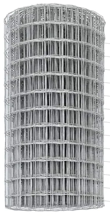 vidaXL Φράχτης με Στήλες. Ασημί 0.4 x 50 μ. Ατσάλι