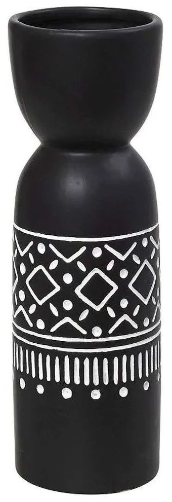 Βάζο Tribal CER2305 15x15x48cm Black-White Espiel κεραμικο