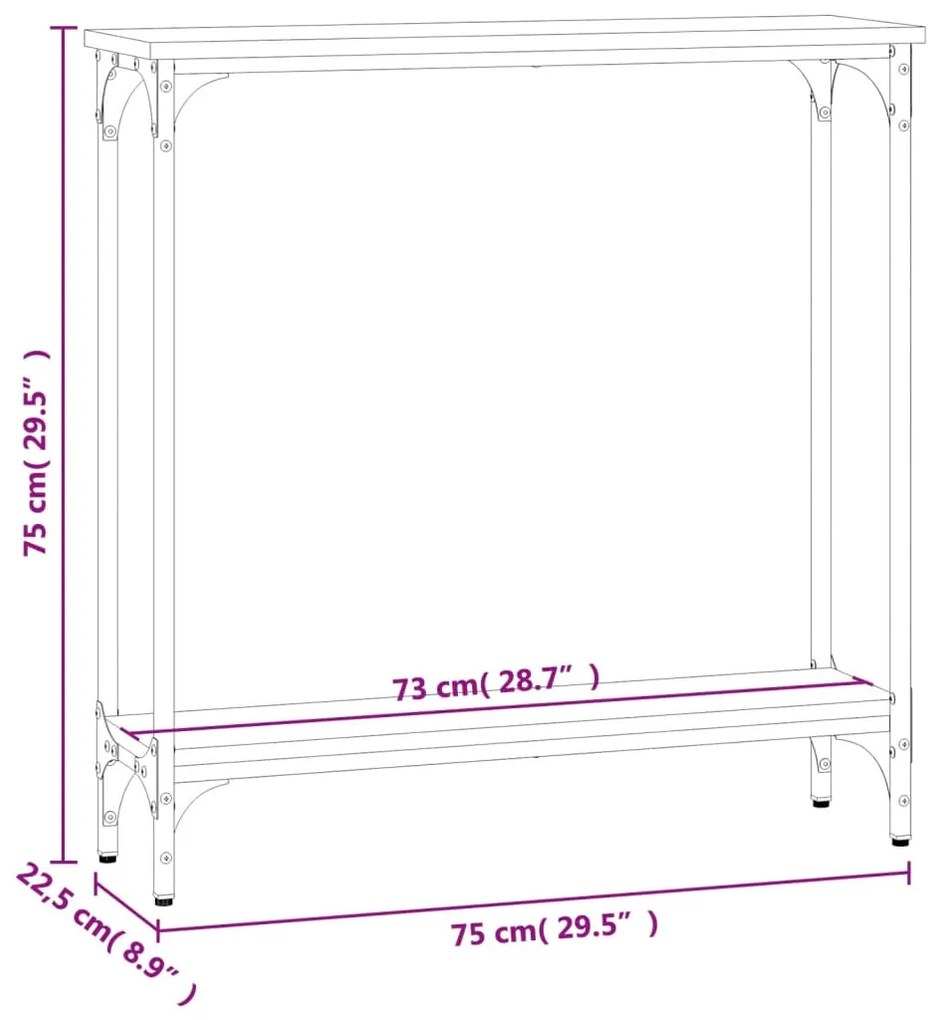 ΤΡΑΠΕΖΙ ΚΟΝΣΟΛΑ ΜΑΥΡΟ 75 X 22,5 X 75 ΕΚ. ΑΠΟ ΕΠΕΞΕΡΓ. ΞΥΛΟ 834020