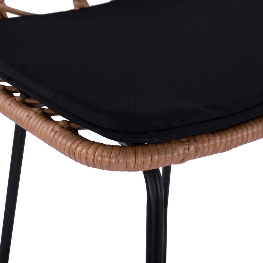 Σκαμπό Μπαρ GAVIN C5706 Μεταλλικό με Μπέζ Wicker 47x59x111Υ εκ. 47x59x111 εκ.