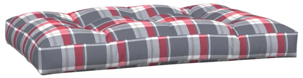 vidaXL Μαξιλάρια Παλέτας 5 τεμ. Γκρι Καρό Υφασμάτινα