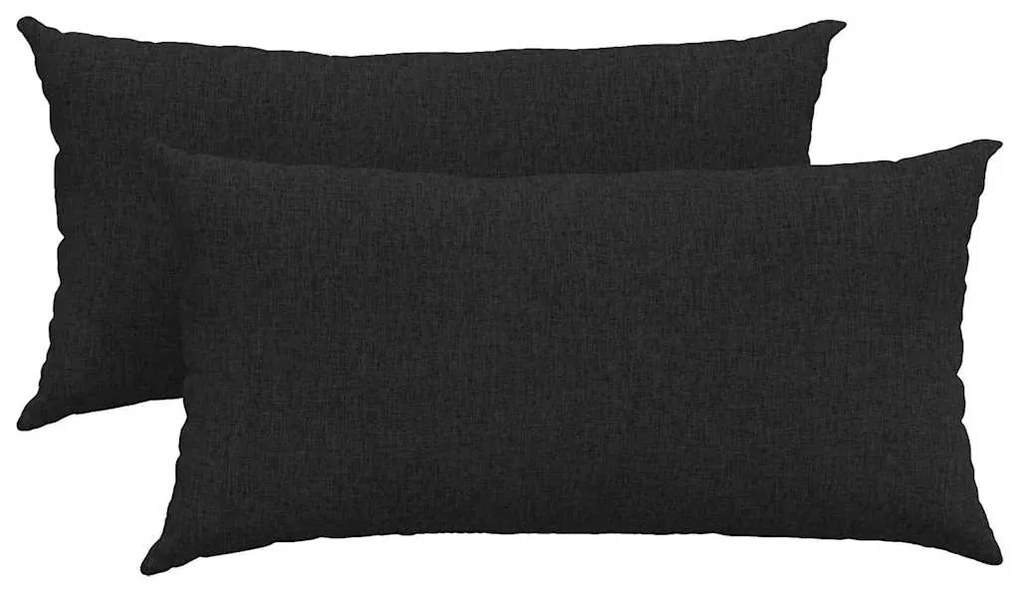 vidaXL Μαξιλάρι Καναπέ 2 pcs Μαύρο 80 x 40 cm ύφασμα