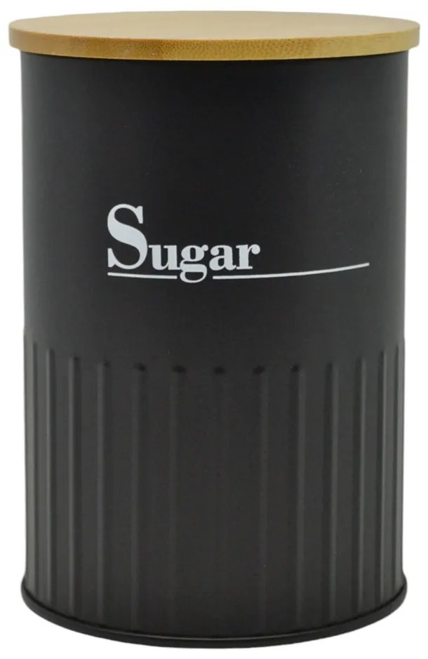 Βάζο Sugar Με Καπάκι Μαύρο Μέταλλο/Μπαμπού 9.5x9.5x13cm ANKOR