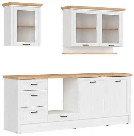 Σετ κουζίνας Boston CZ106, 230x60cm, 158 kg, Πάγκος, Πλαστικοποιημένη μοριοσανίδα, Πλαστικοποιημένη μοριοσανίδα, Γυαλί | Epipla1.gr