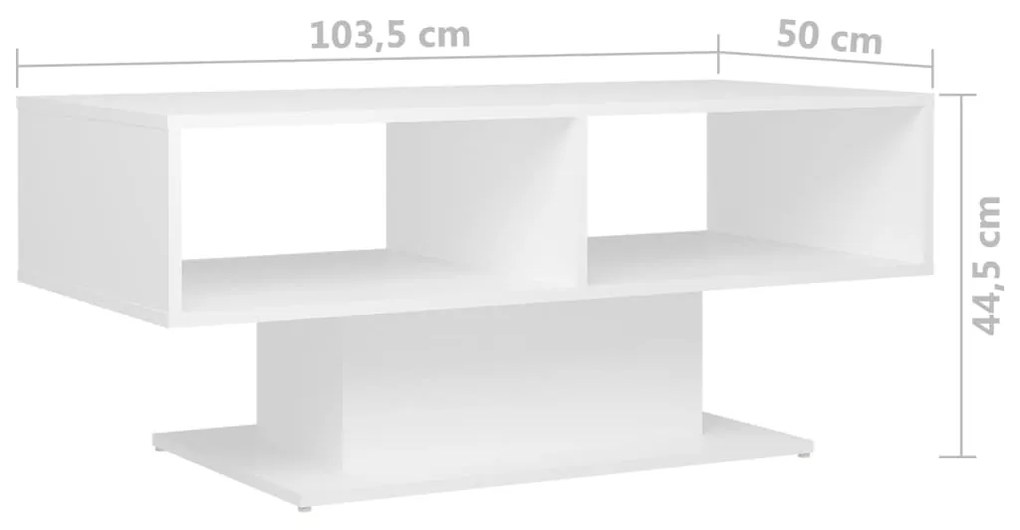 vidaXL Τραπεζάκι Σαλονιού Λευκό 103,5 x 50 x 44,5 εκ. από Επεξ. Ξύλο