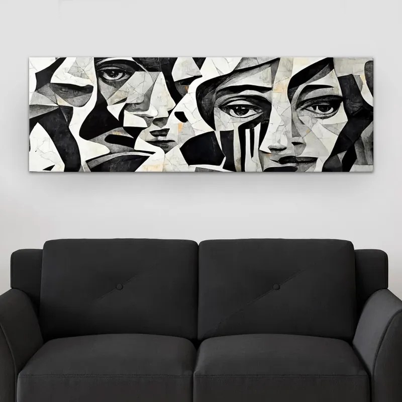 ΠΙΝΑΚΑΣ ΣΕ ΚΑΜΒΑ "ABSTRACT MARBLE FACES" MEGAPAP ΨΗΦΙΑΚΗΣ ΕΚΤΥΠΩΣΗΣ 150X50X3ΕΚ.