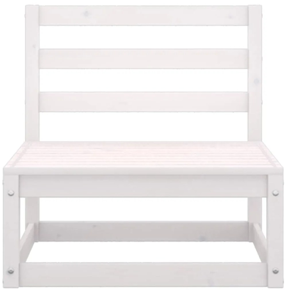 vidaXL Καναπές Κήπου Τριθέσιος Λευκός από Μασίφ Ξύλο Πεύκου