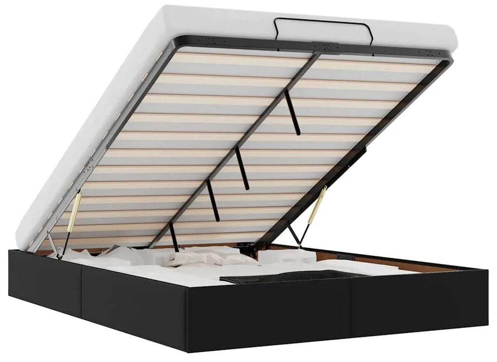 vidaXL Πλαίσιο κρεβατιού οθωμανικού κρεβατιού χωρίς στρώμα Μαύρο