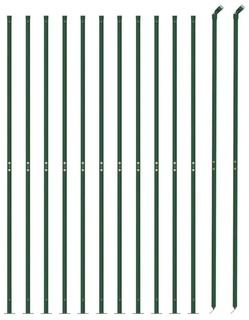 Συρματόπλεγμα Περίφραξης Πράσινο 1,1 x 25 μ. με Βάσεις Φλάντζα - Πράσινο