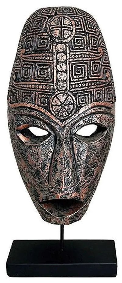 Διακοσμητικό Επιτραπέζιο Face 0038-223-050 22x11,5x50cm Black-Bronze Polyresin